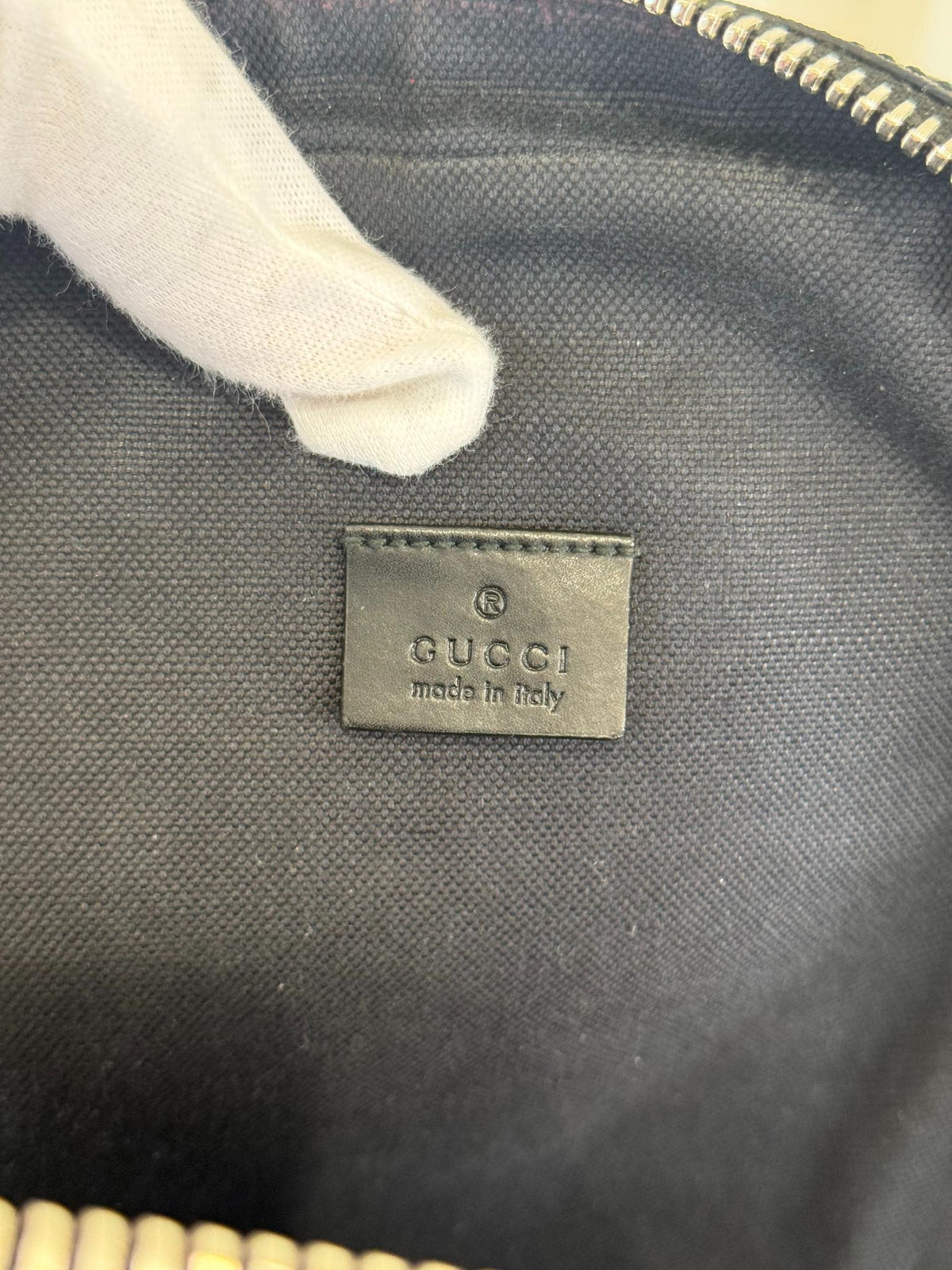 Gucci Black/Grey GG Supreme Monogram Web Sling Crossbody Bag