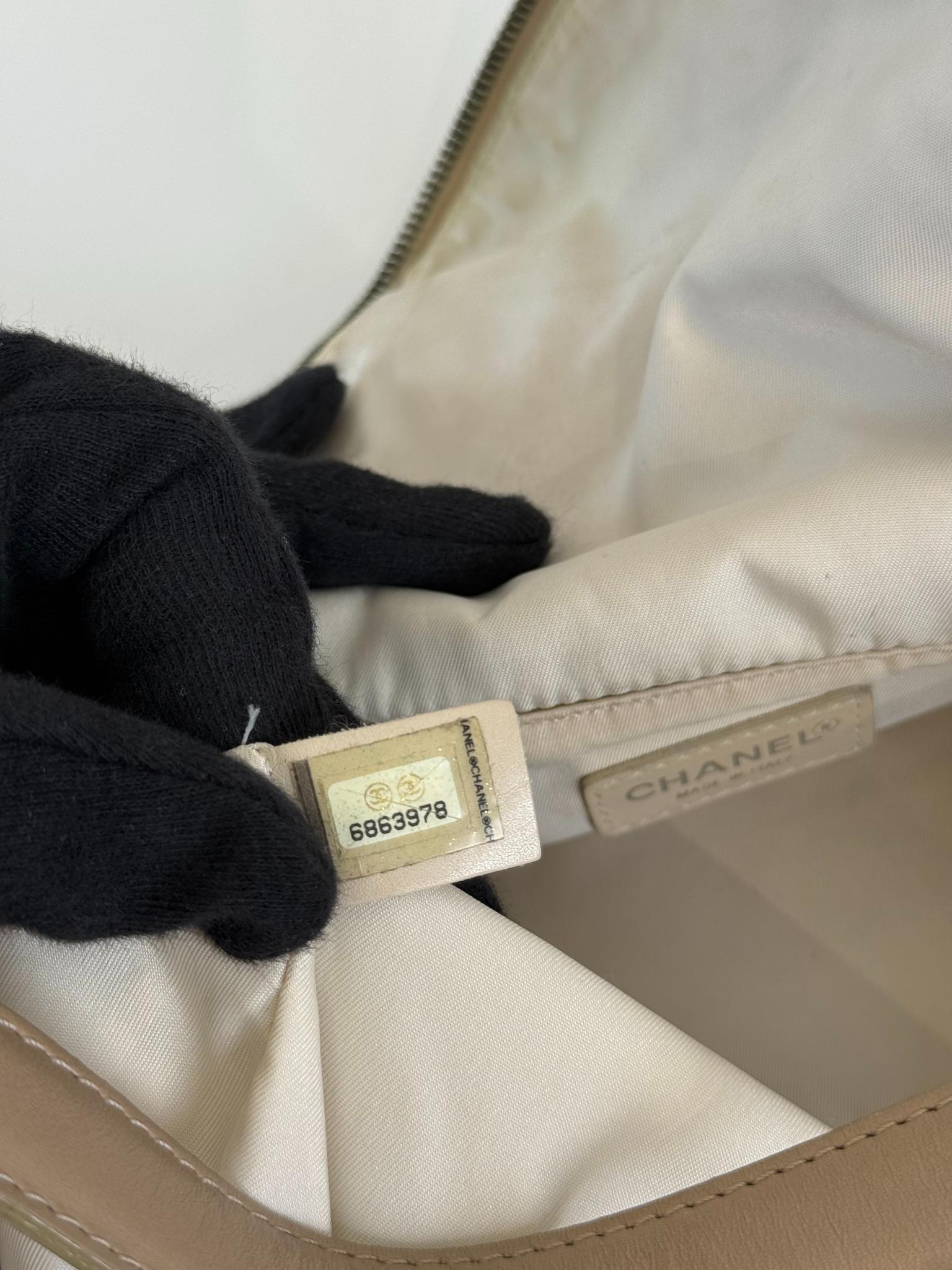 Chanel Beige Nylon CC Logo Travel Line Canvas Vanity Bag