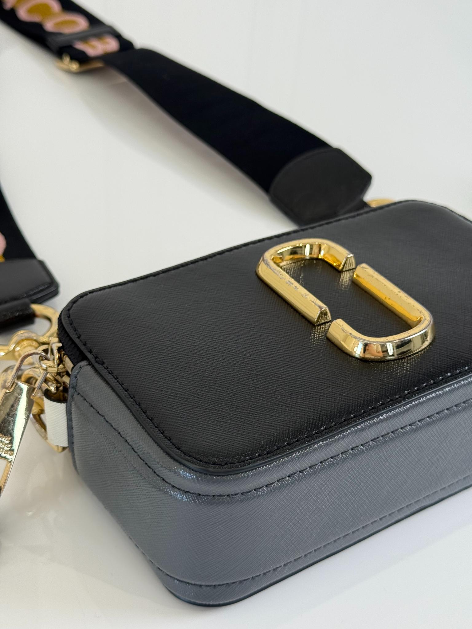 Marc Jacobs Snapshot Black Leather Crossbody Bag