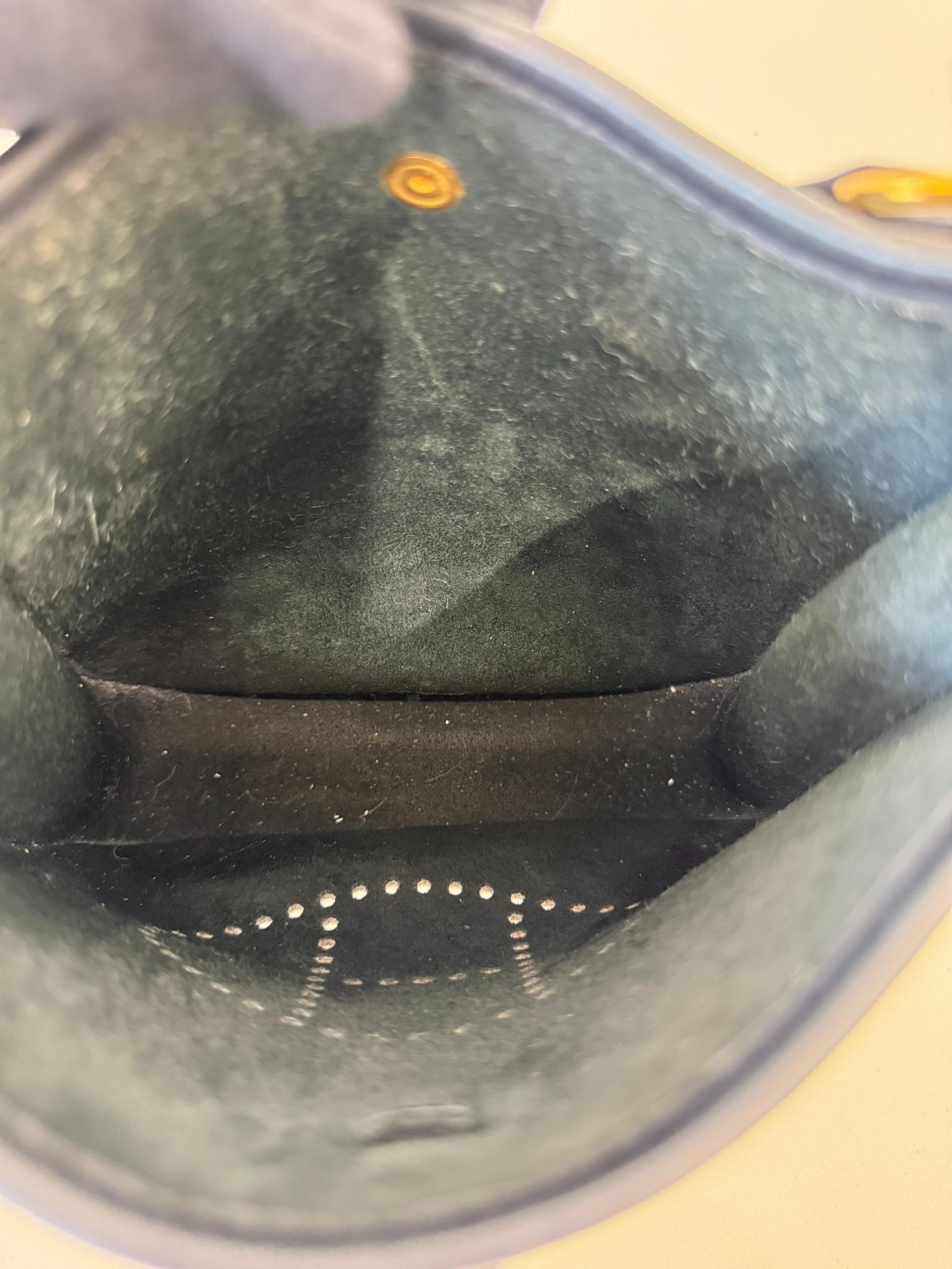 Hermès Dark Blue Clemence Mini Evelyne TPM 16 GHW