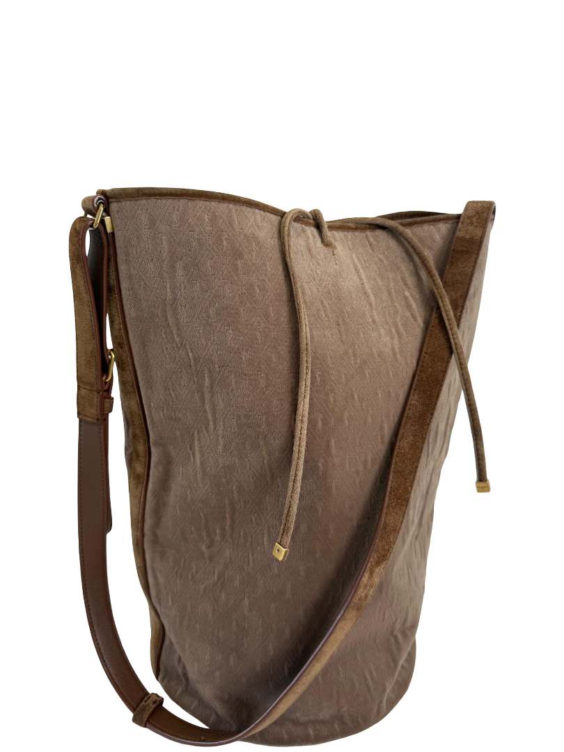 Saint Laurent Velvet Suede Le Monogramme Bucket Bag