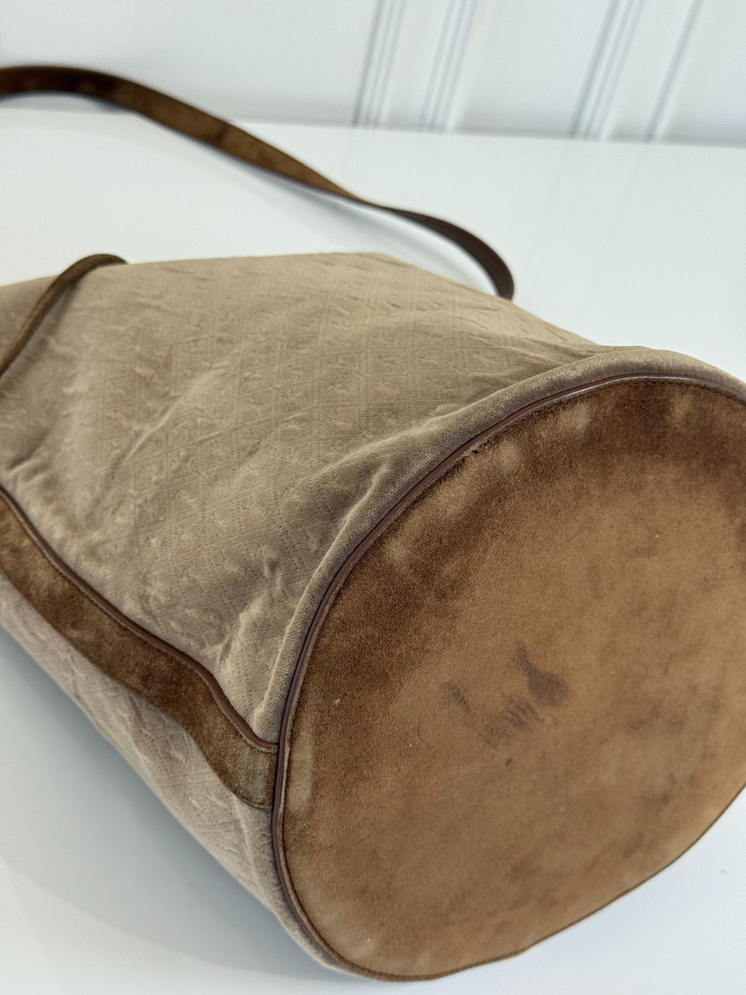 Saint Laurent Velvet Suede Le Monogramme Bucket Bag