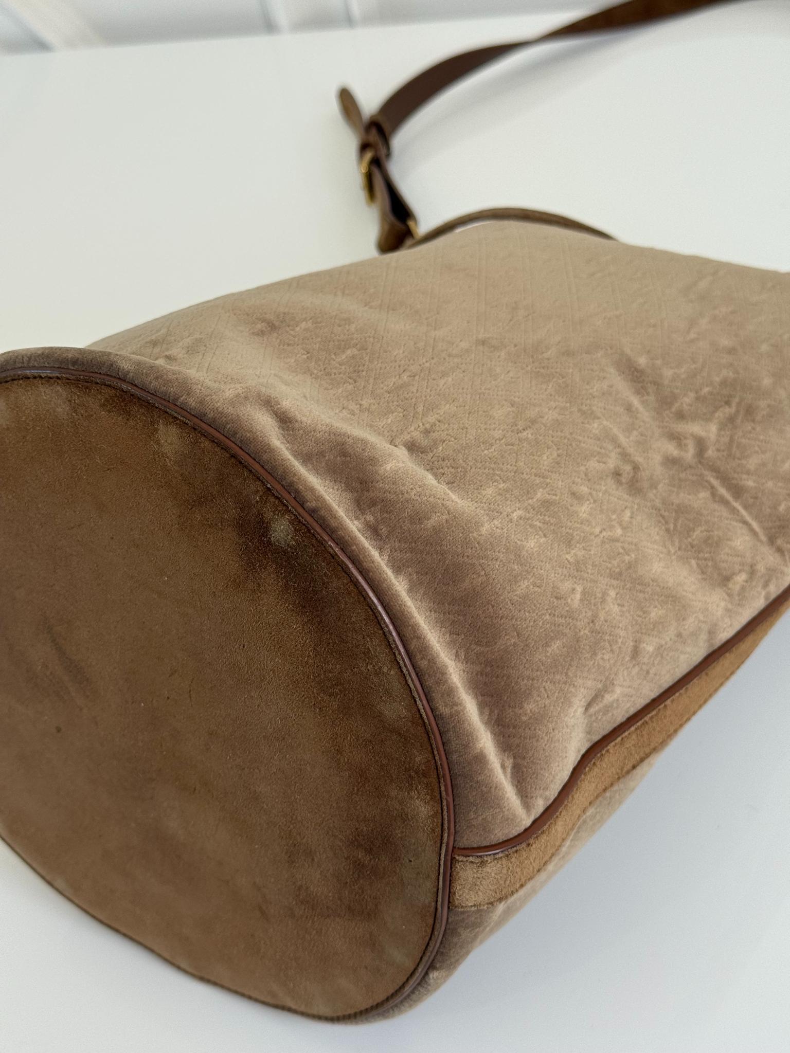 Saint Laurent Velvet Suede Le Monogramme Bucket Bag