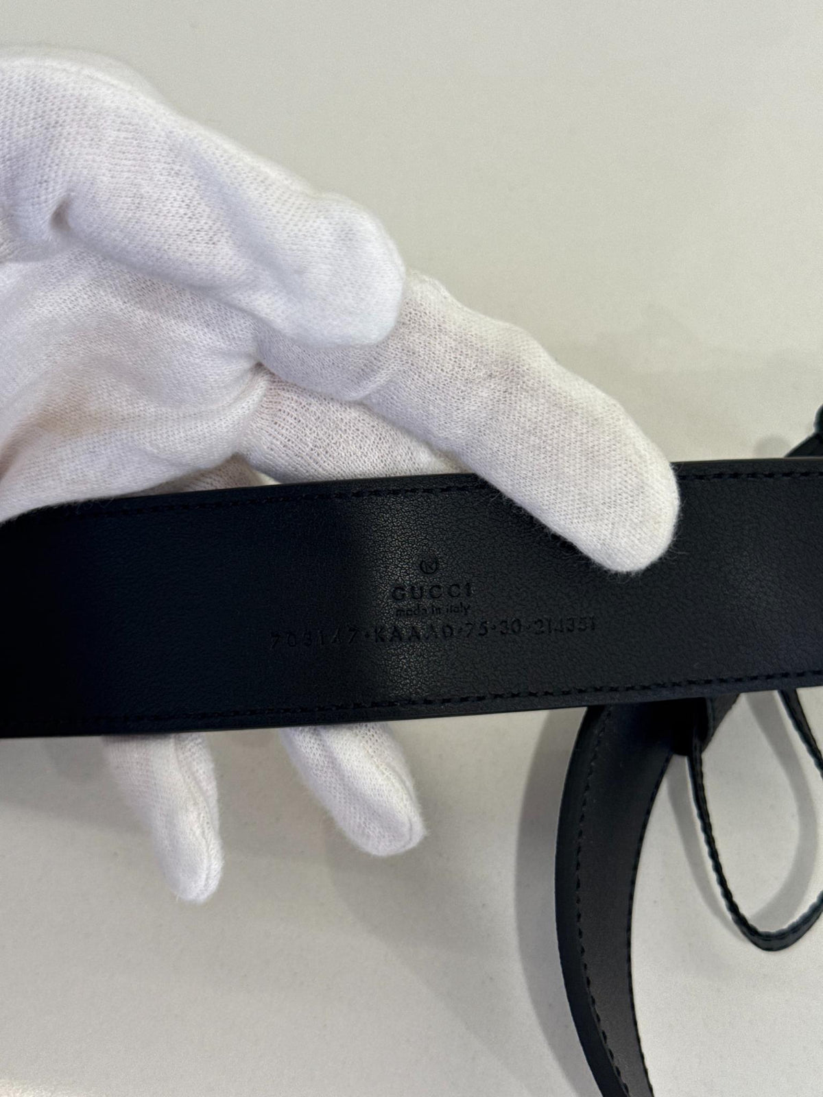 Gucci Black/Grey GG Supreme Coated Canvas Interlocking G Belt