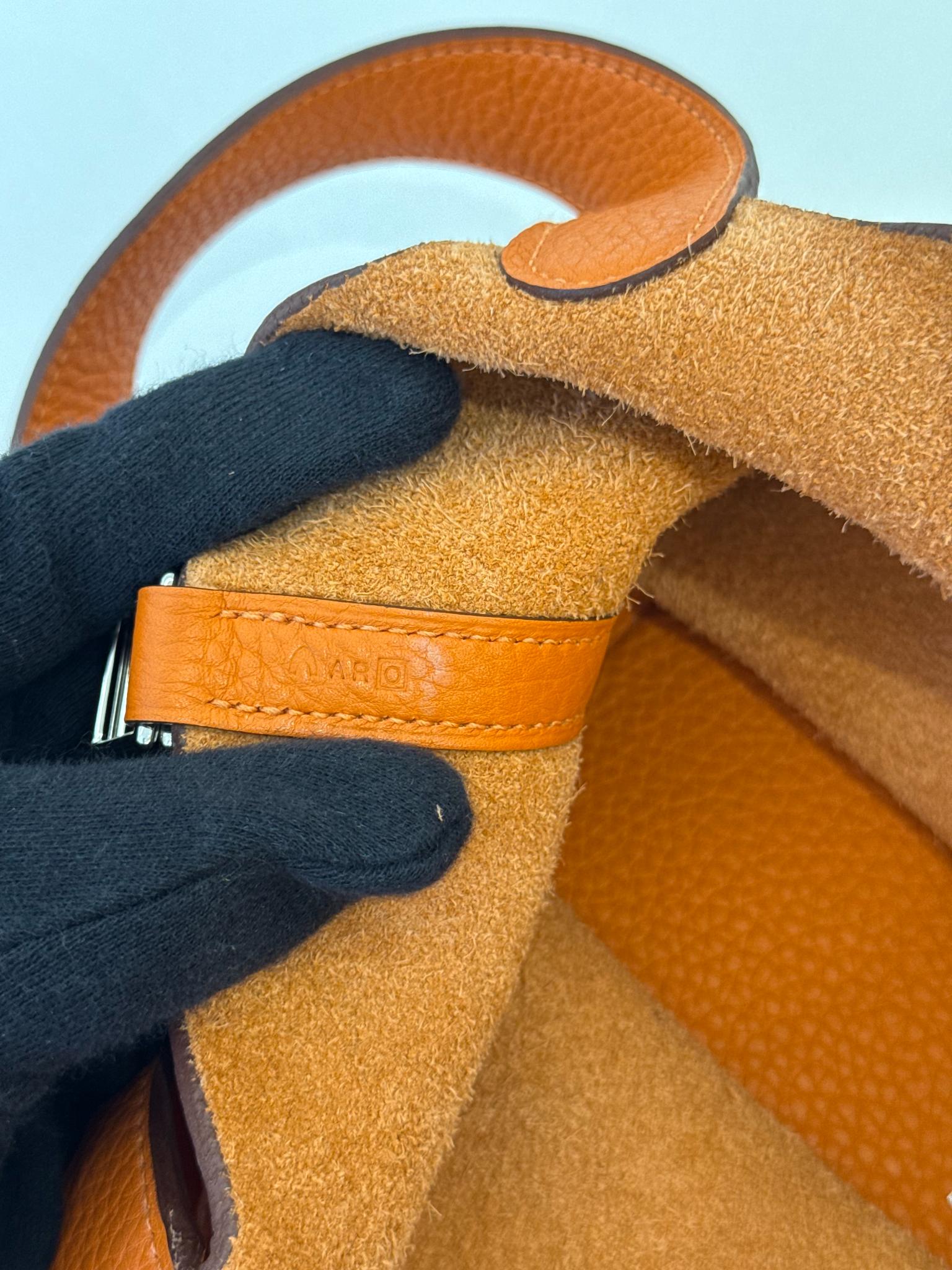 Hermès Picotin Lock 22 Taurillon Clemence Orange Leather