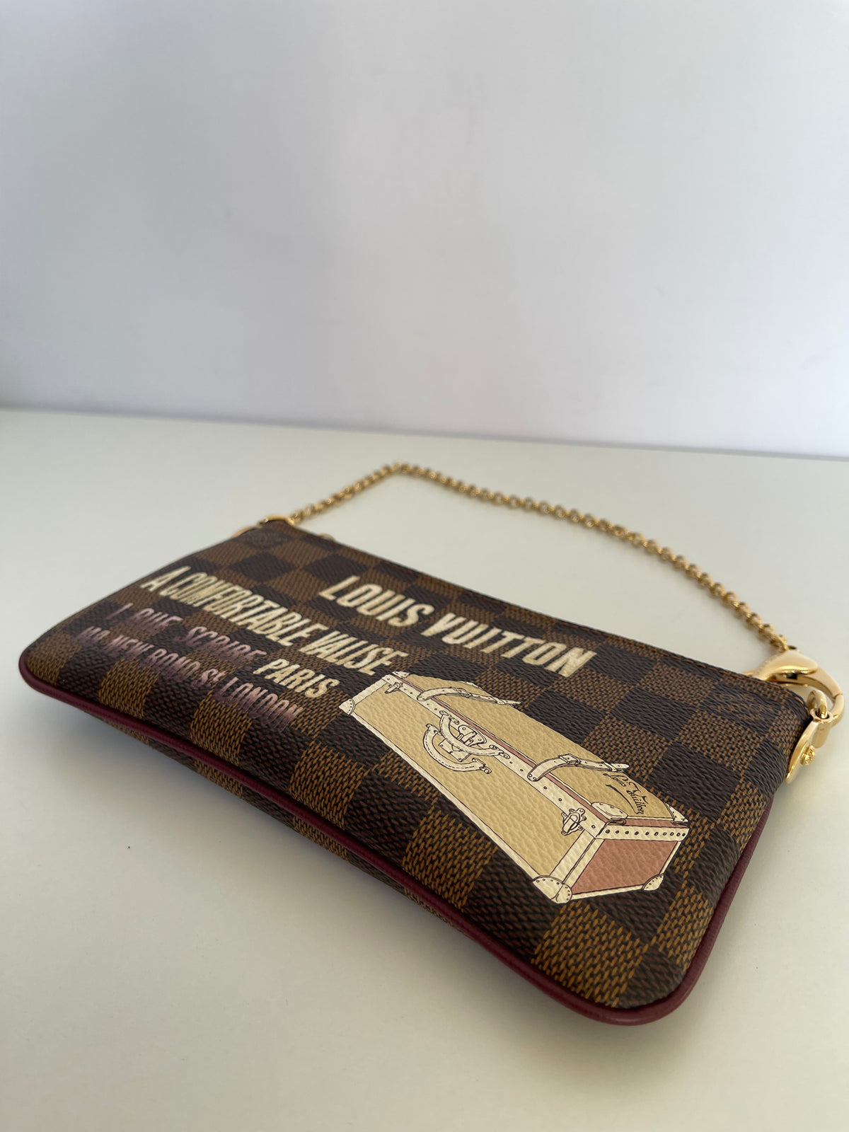Louis Vuitton Limited Edition Damier Ebene Canvas Valise Milla Pochette Bag