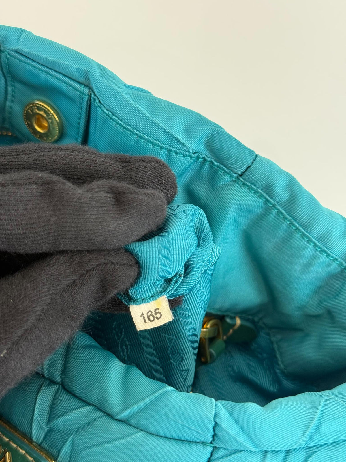 Prada Turquoise Nylon Quilted Shoulder Bag