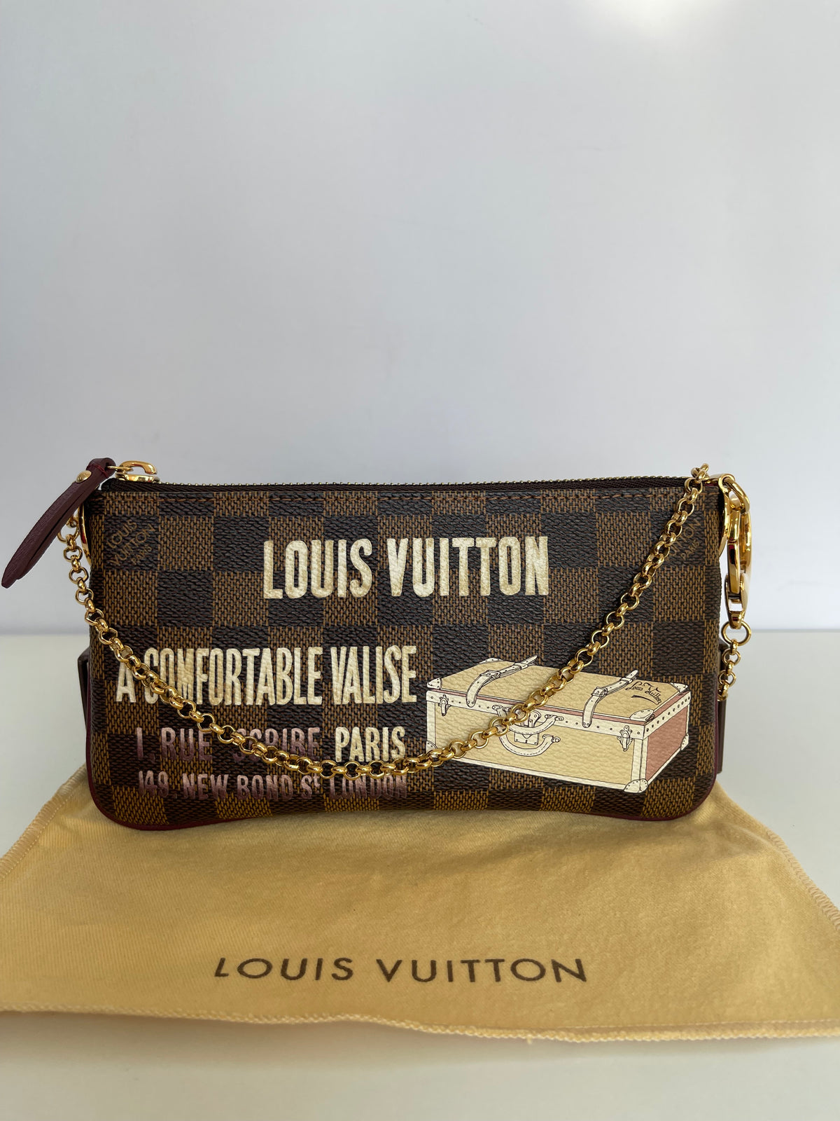 Louis Vuitton Limited Edition Damier Ebene Canvas Valise Milla Pochette Bag