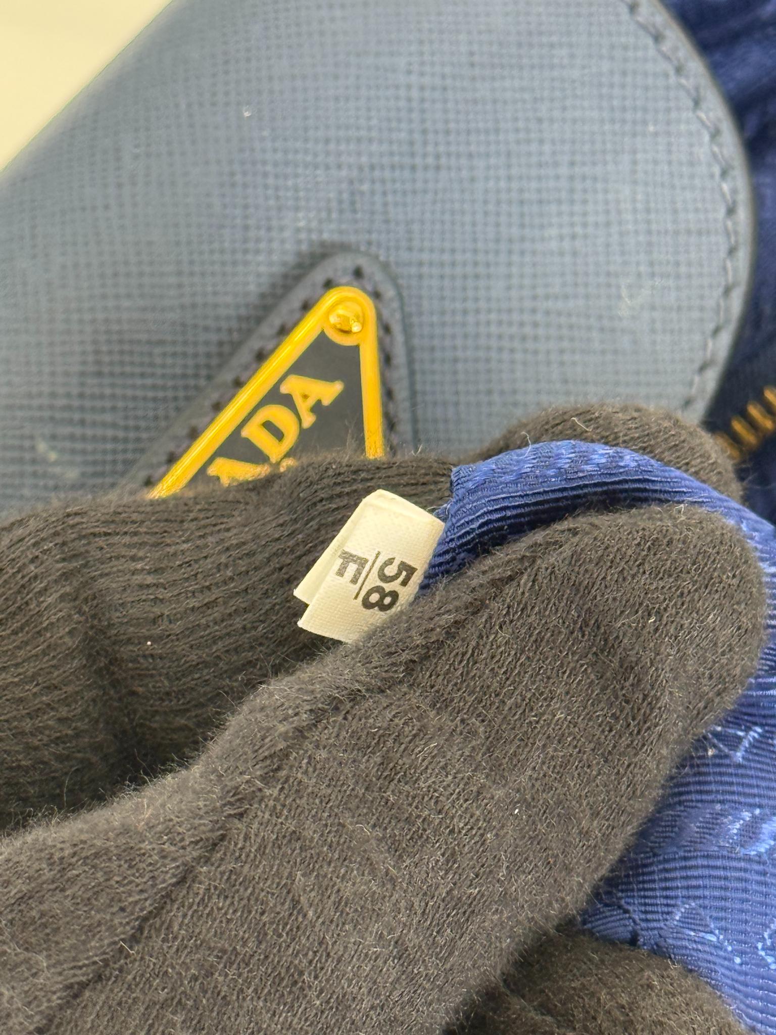 Prada Tessuto Saffiano and Leather 2Way Tote Bag Bluette