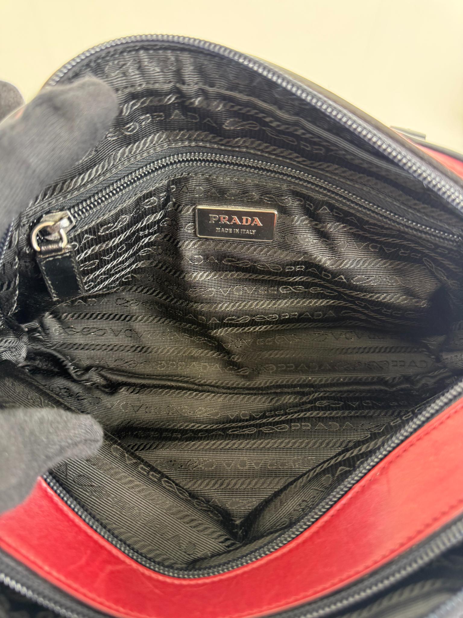 Prada Vintage 90s Red/Black Bowling Bag