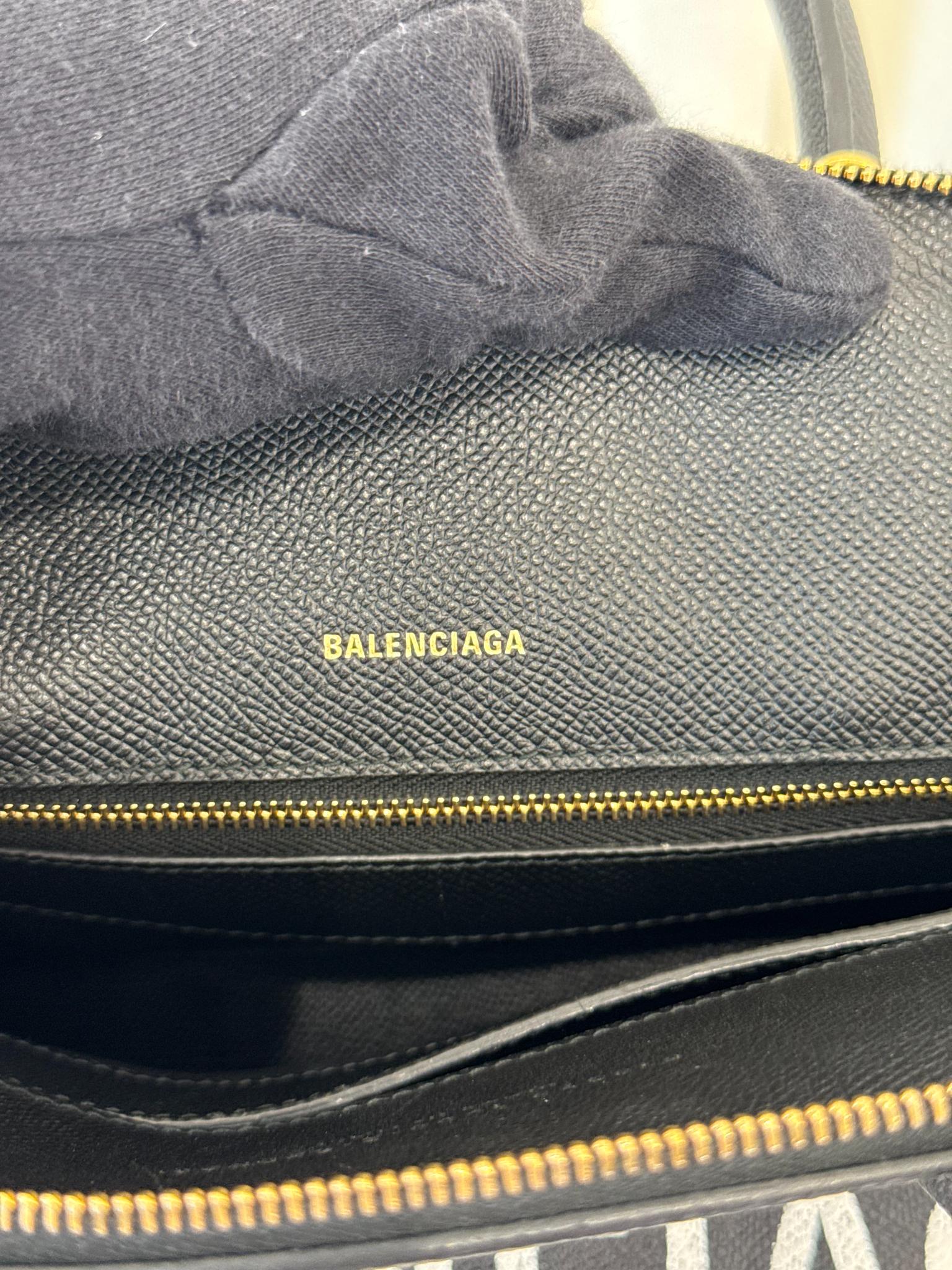 Balenciaga Black Grained Leather Ville Top Handle Bag