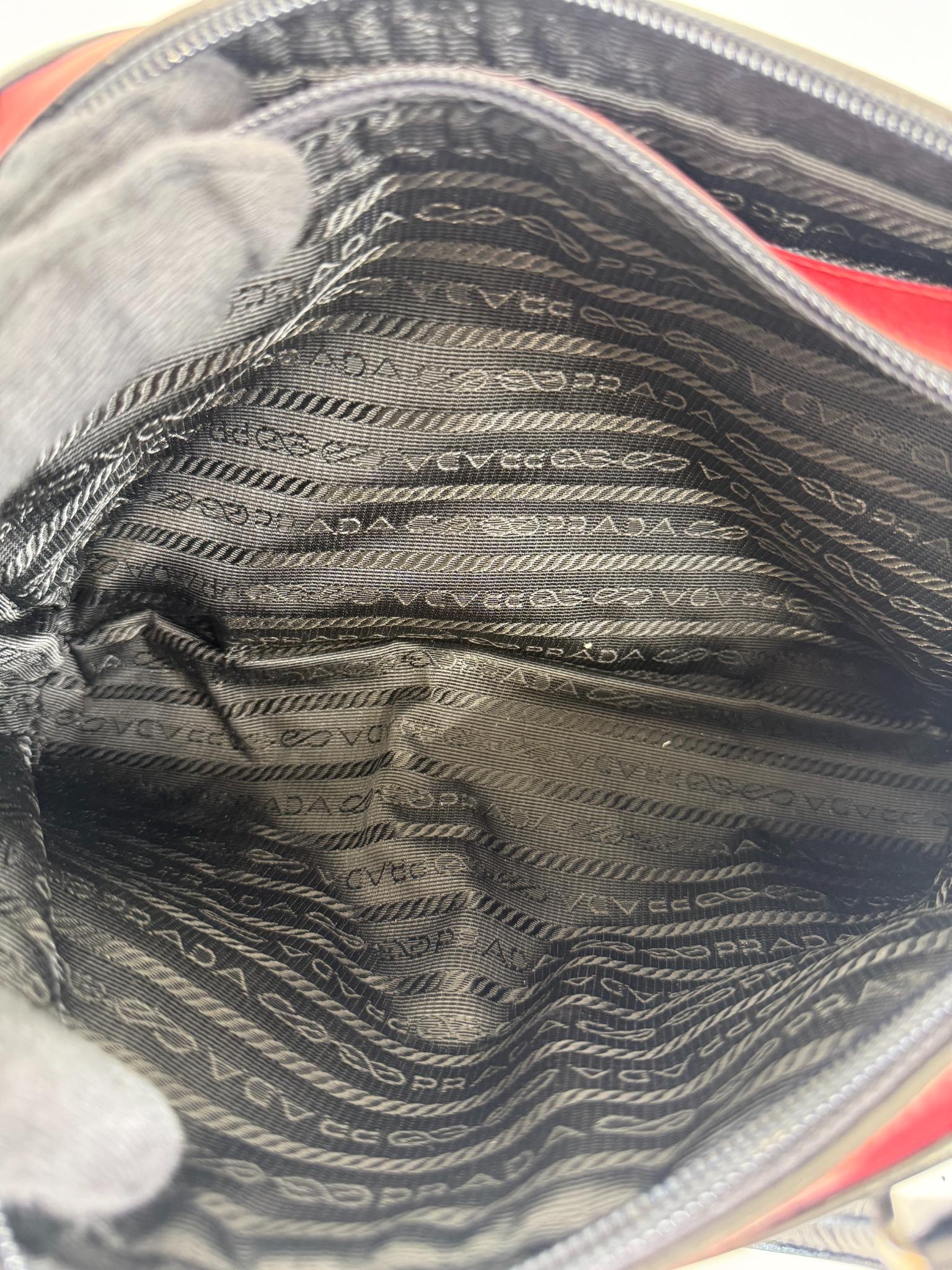 Prada Vintage 90s Red/Black Bowling Bag