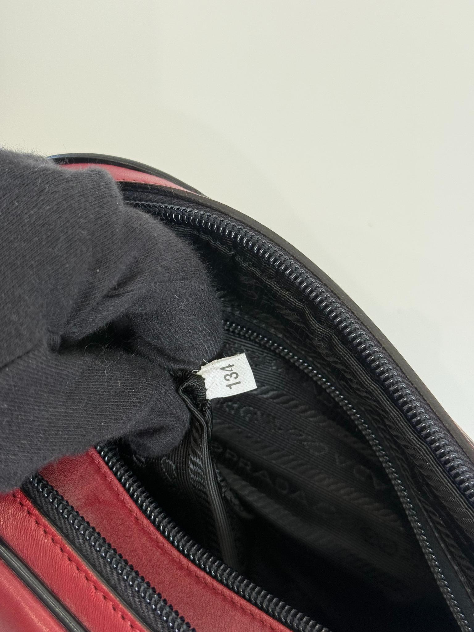 Prada Vintage 90s Red/Black Bowling Bag