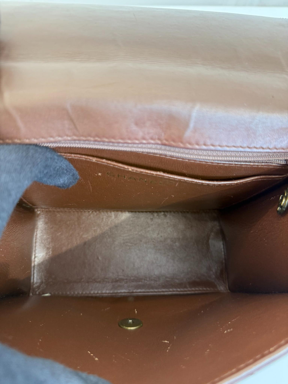 Chanel Kelly Vintage Brown Calfskin Leather Top Handle Bag