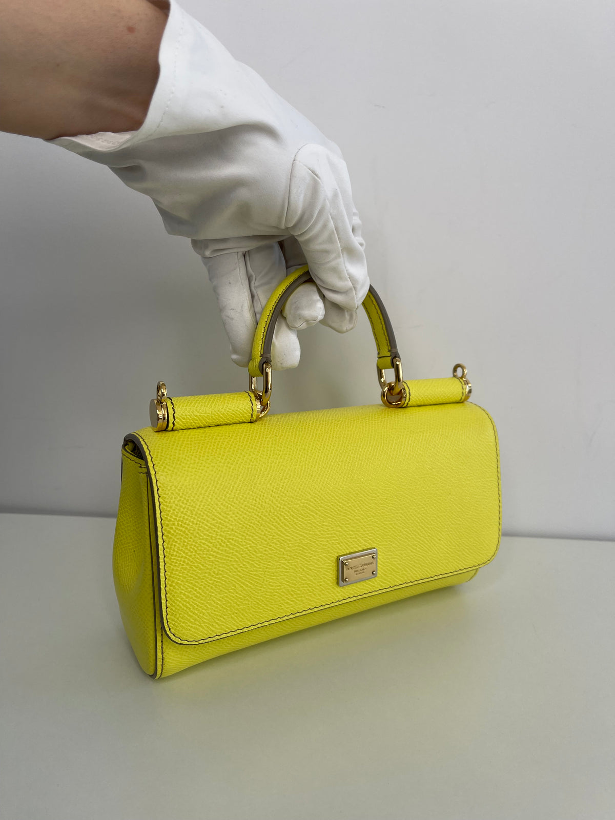 Dolce & Gabbana Small Sicily Handbag in Yellow
