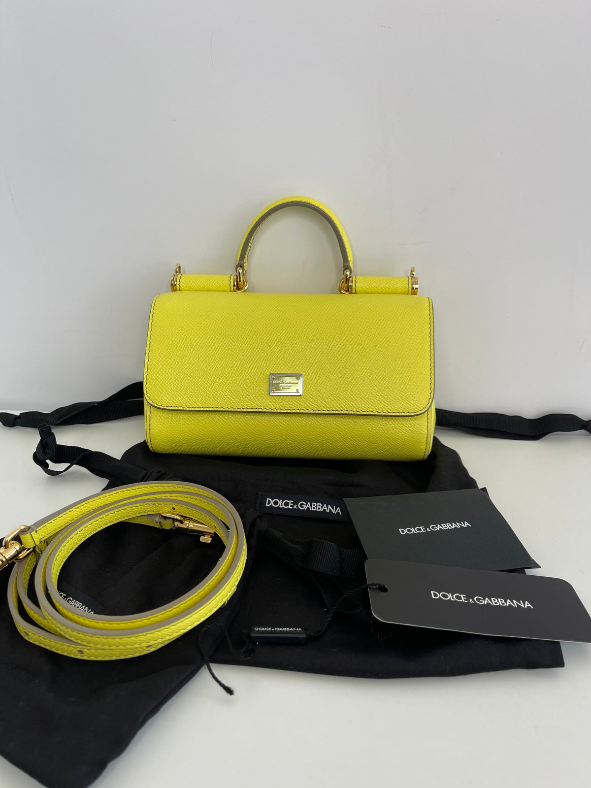 Dolce & Gabbana Small Sicily Handbag in Yellow
