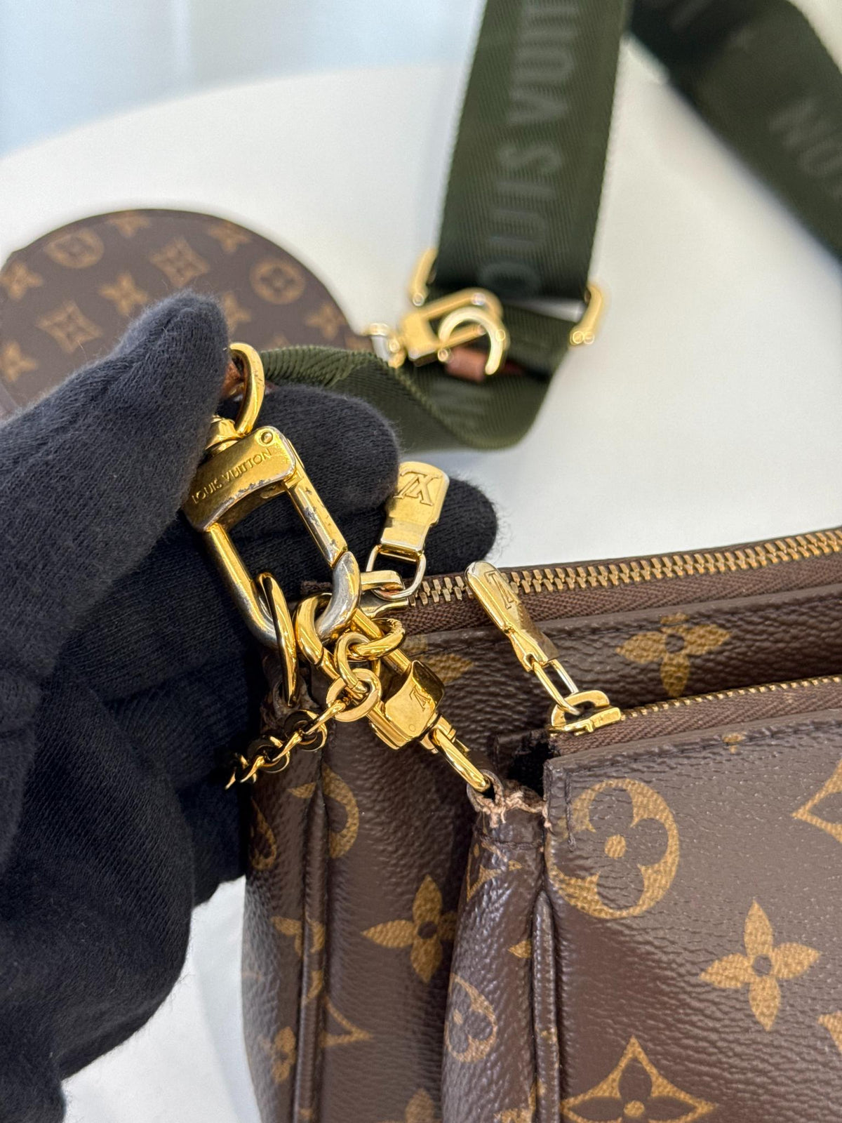 Louis Vuitton Multi Pochette Accessoires Khaki Strap Monogram Canvas