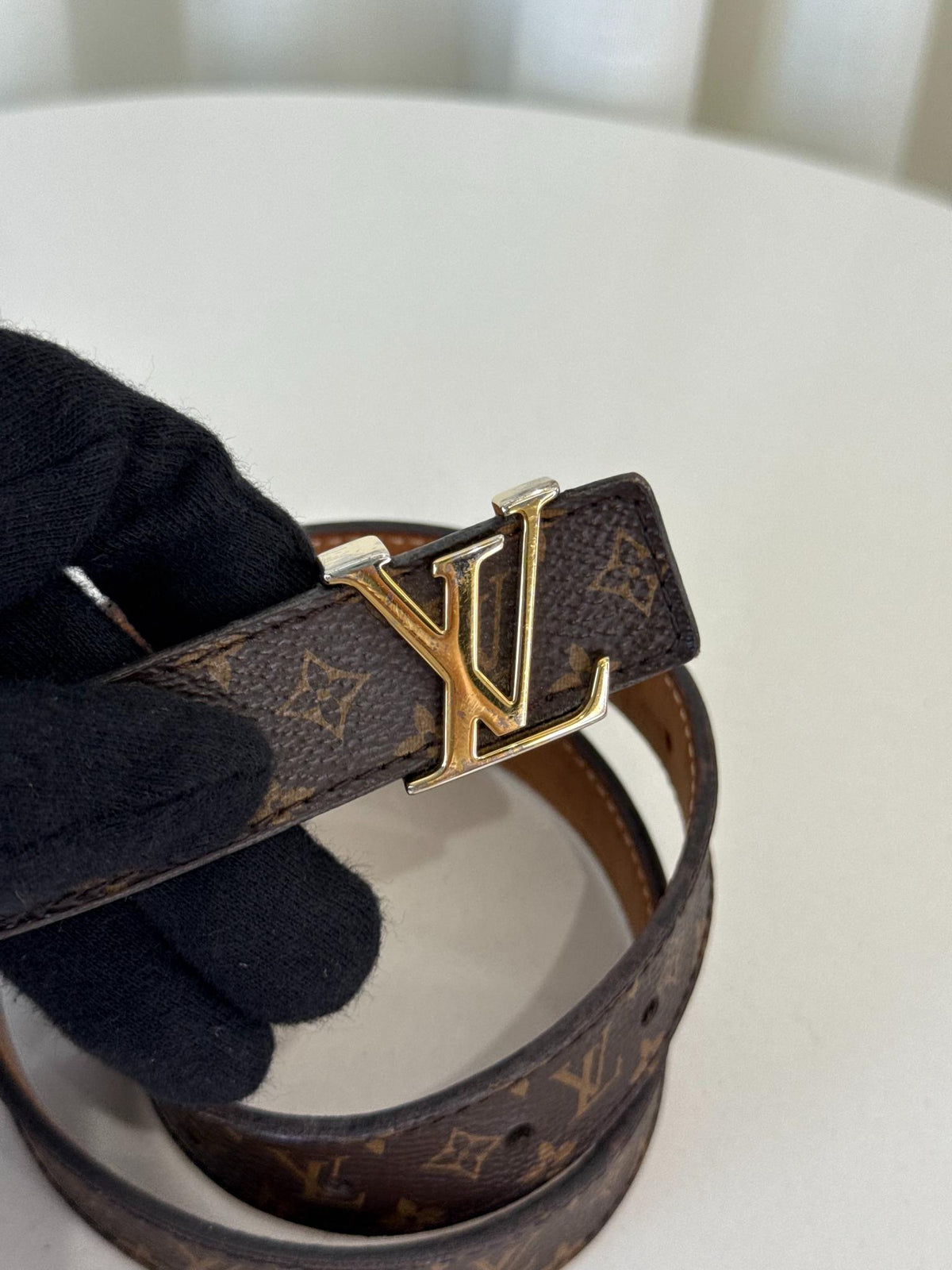 Louis Vuitton LV Buckle Initials Belt Monogram Canvas