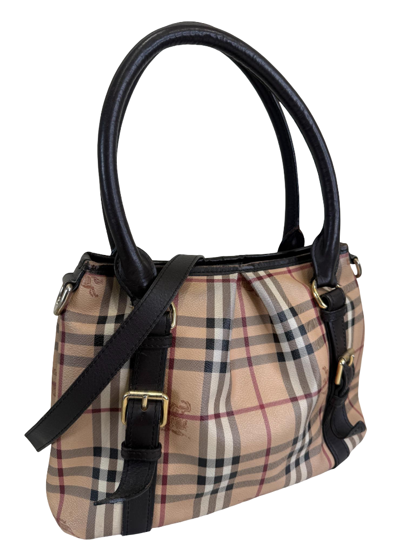 Burberry Haymarket Check Coated Canvas Northfield Bag