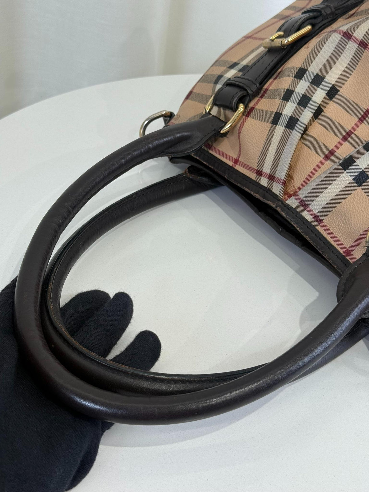 Burberry Haymarket Check Coated Canvas Northfield Bag