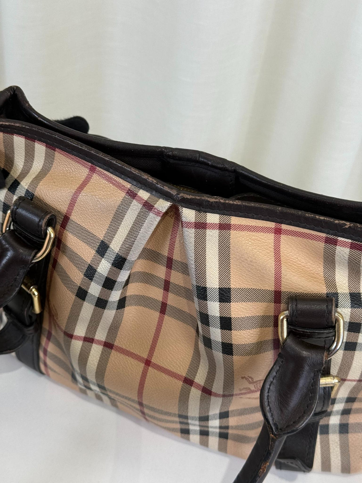 Burberry Haymarket Check Coated Canvas Northfield Bag