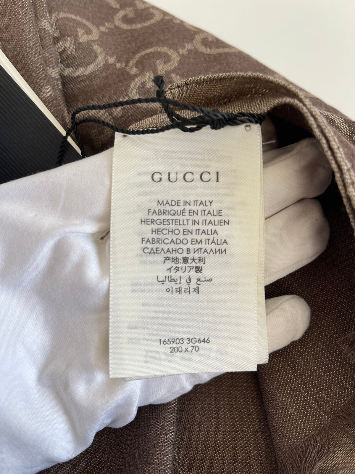 Gucci  Women's Brown GG Wool Jacquard Scarf