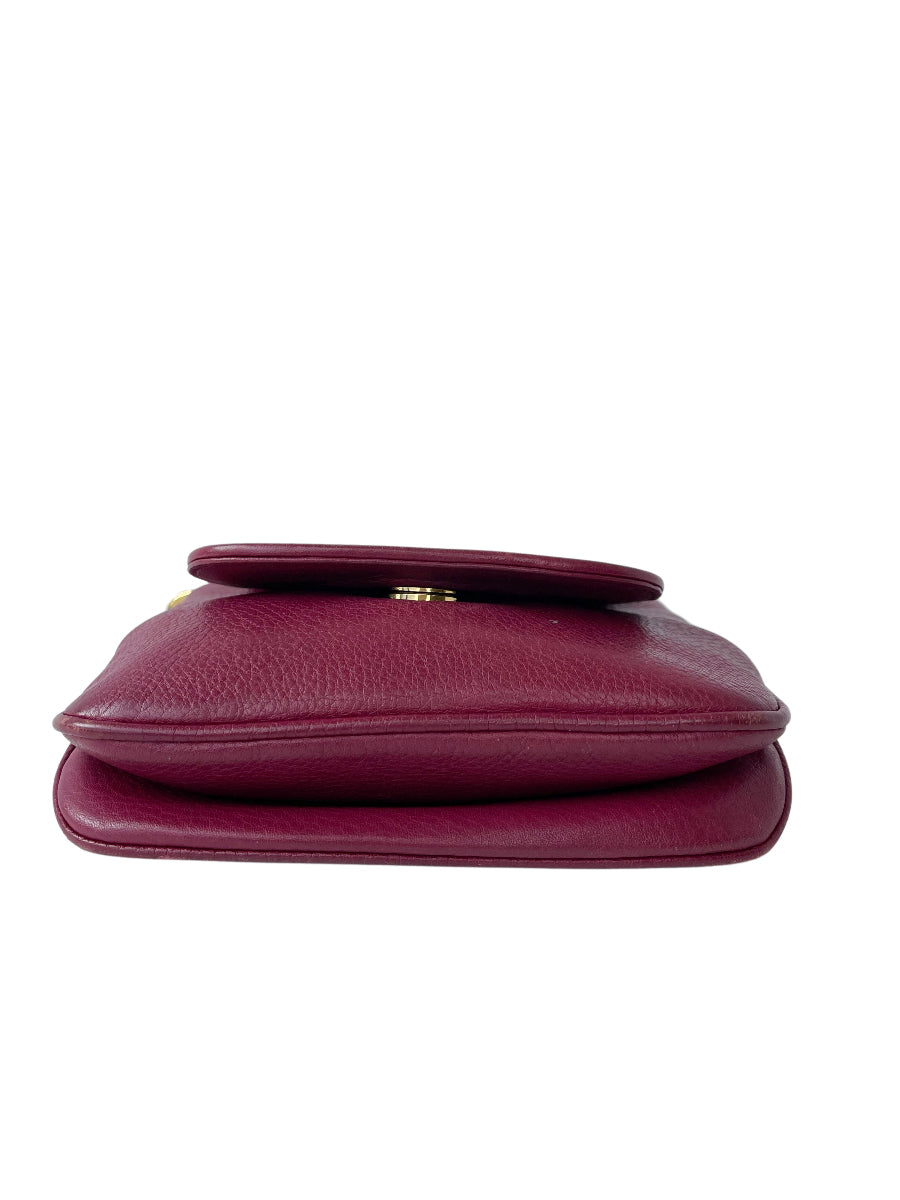 Gucci Burgundy Pebbled Leather '1973' Small Bag