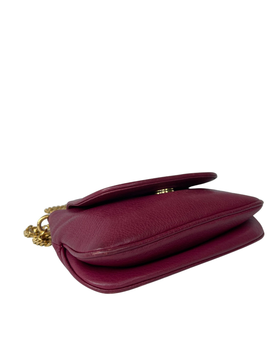 Gucci Burgundy Pebbled Leather '1973' Small Bag