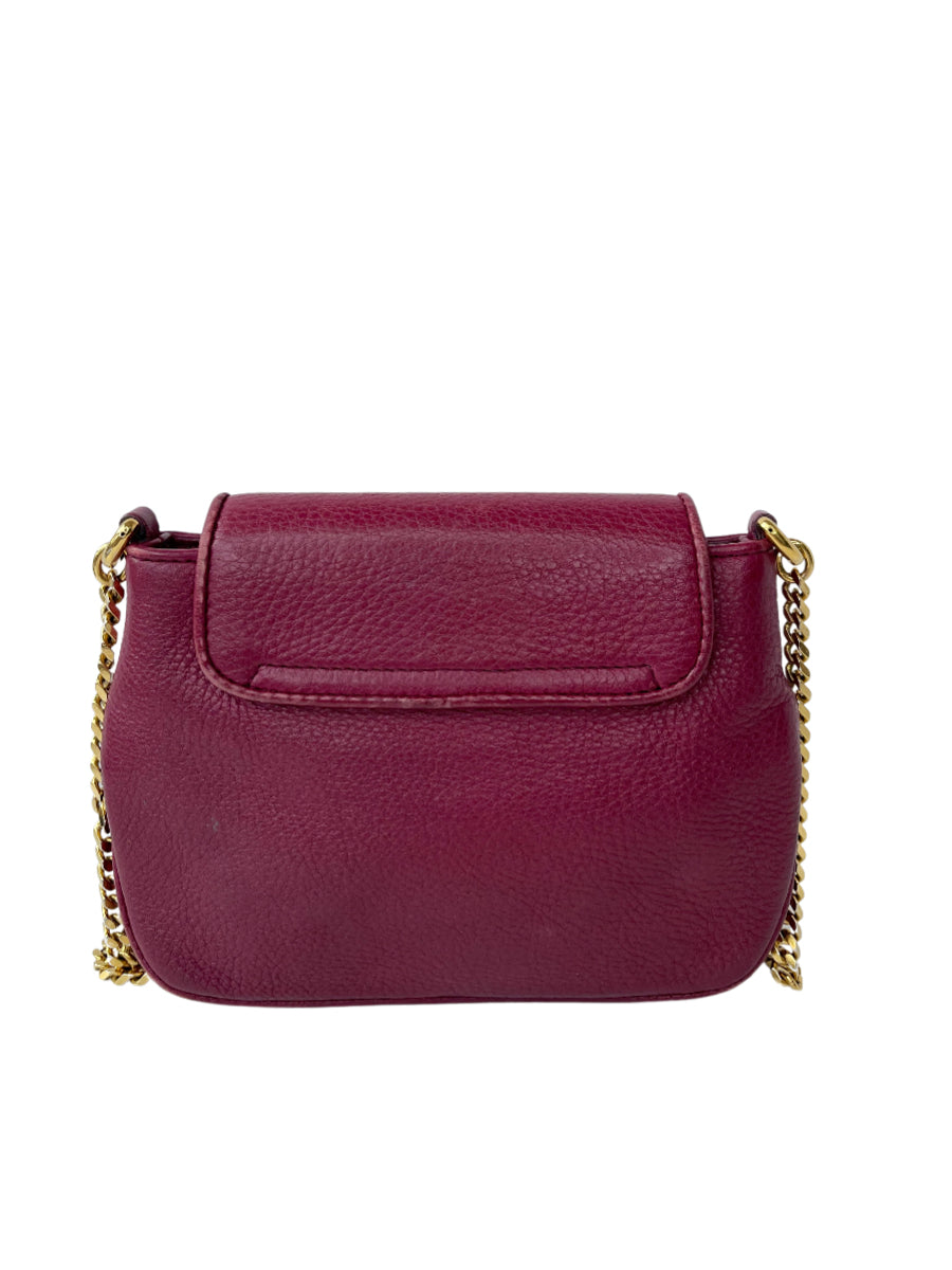 Gucci Burgundy Pebbled Leather '1973' Small Bag