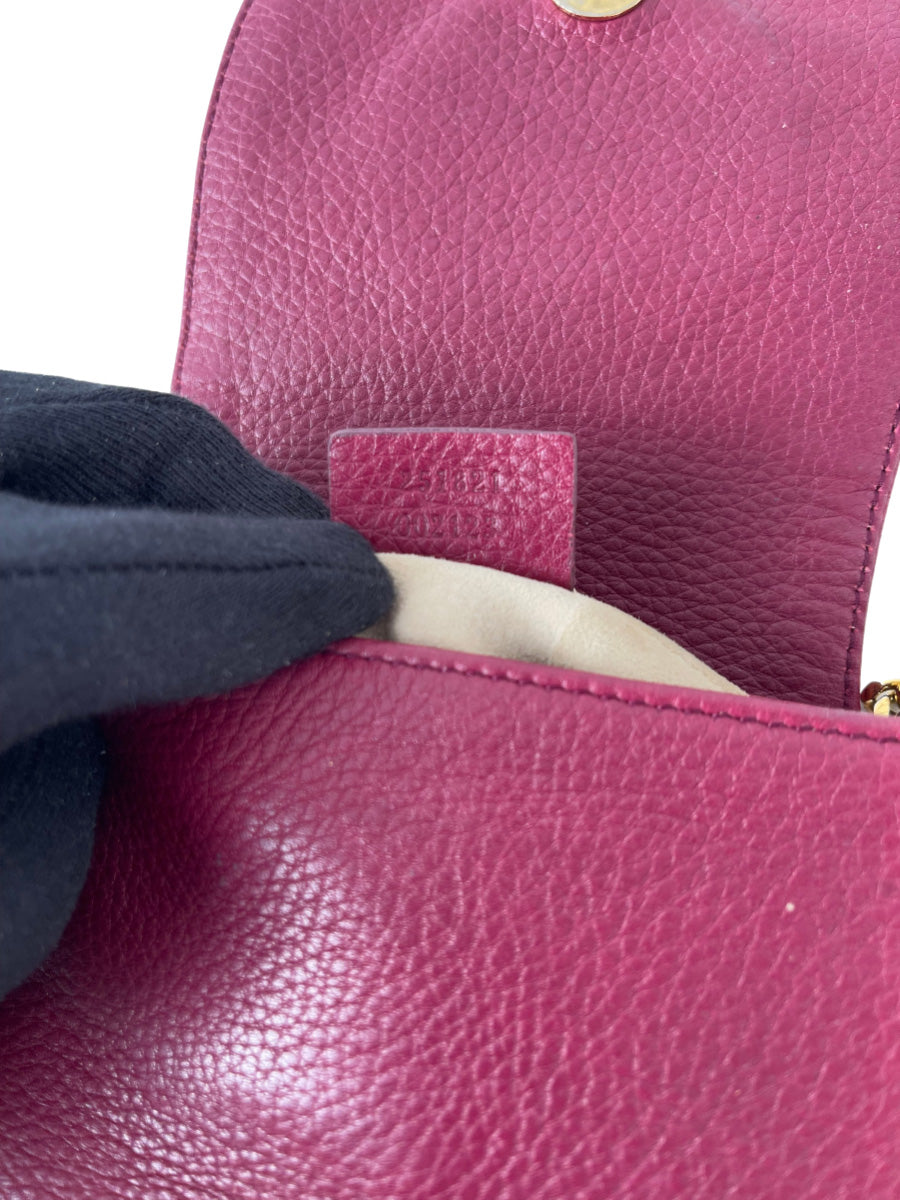 Gucci Burgundy Pebbled Leather '1973' Small Bag
