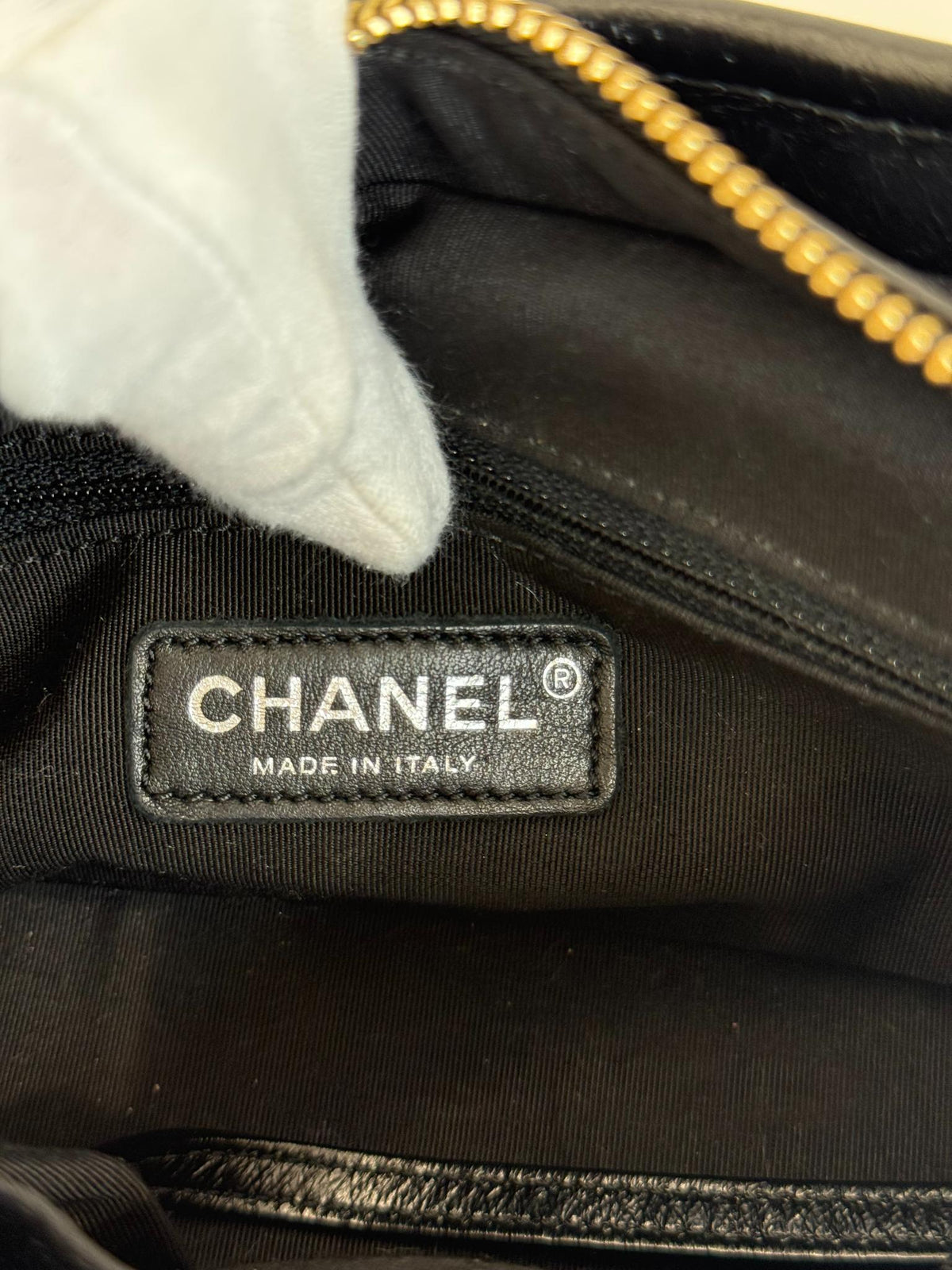 Chanel Small Gabrielle Black Aged Quilted Calfskin