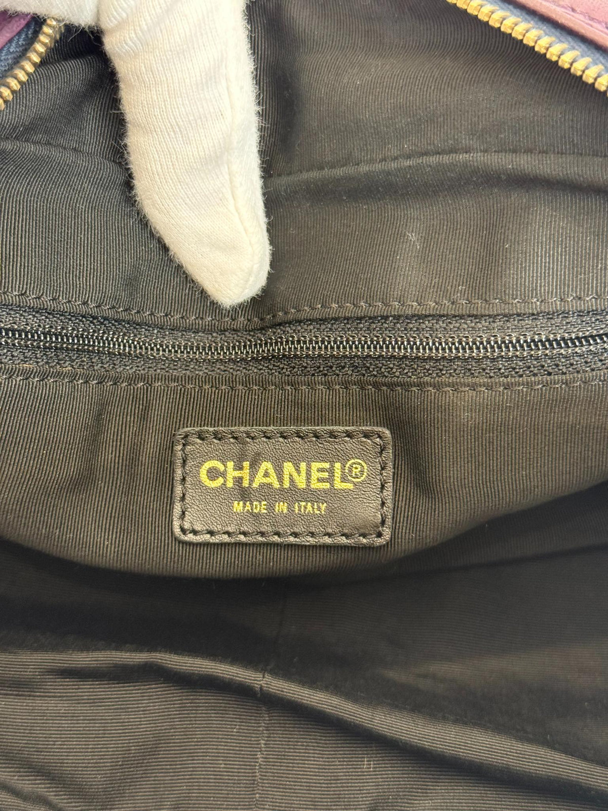 Chanel Purple Quilted Lambskin Leather Petite Shopping Bag
