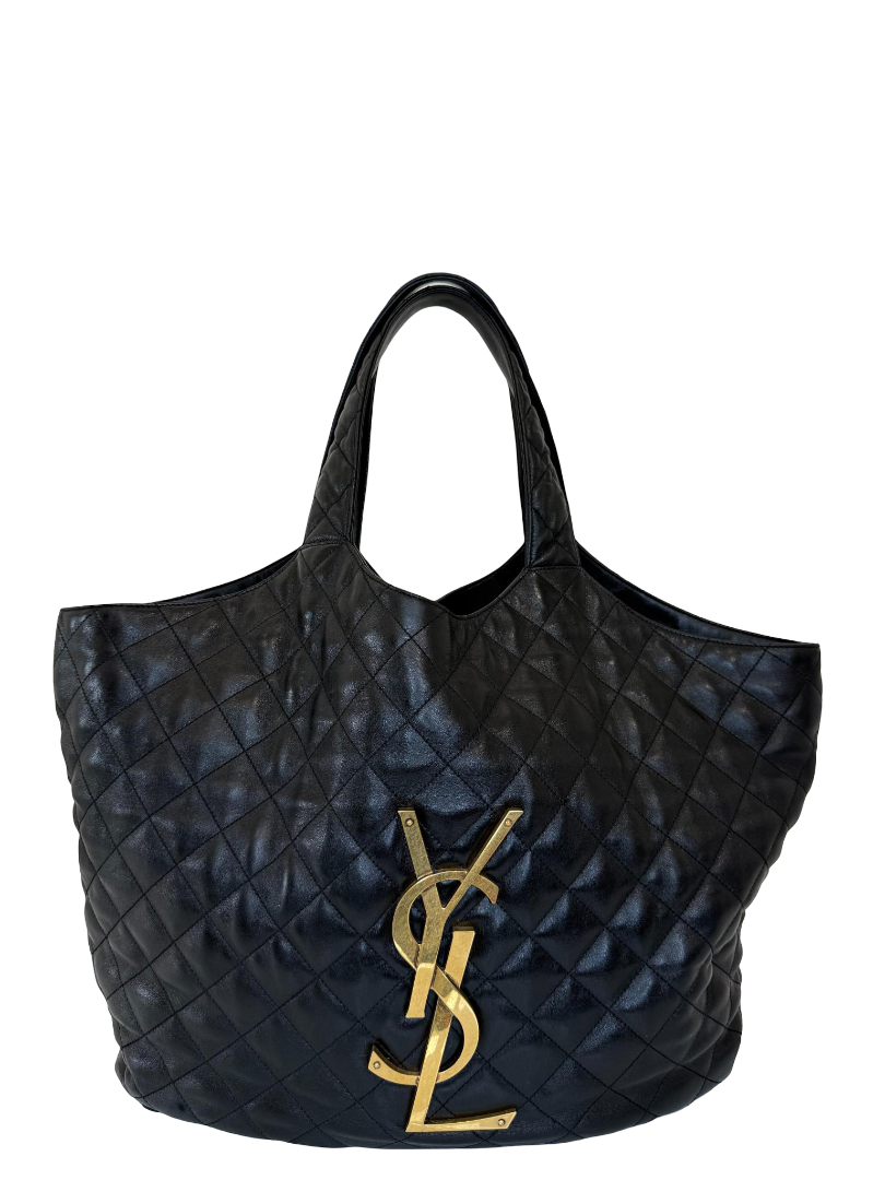 Saint Laurent Icare Maxi Quilted Tote Bag Black