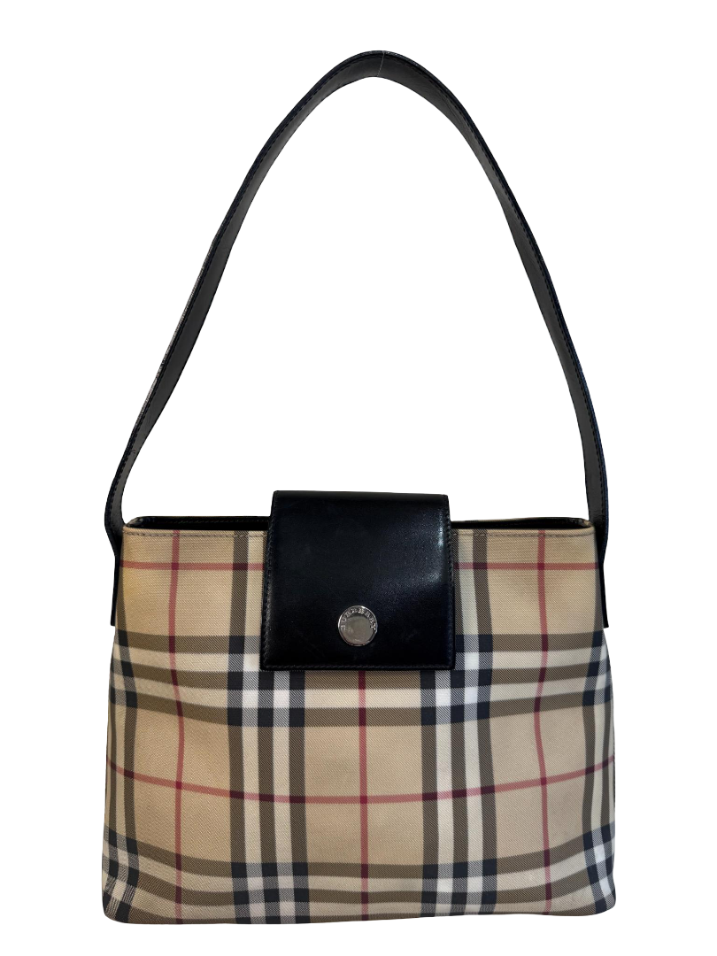 Burberry Beige/Black House Check PVC Shoulder Bag
