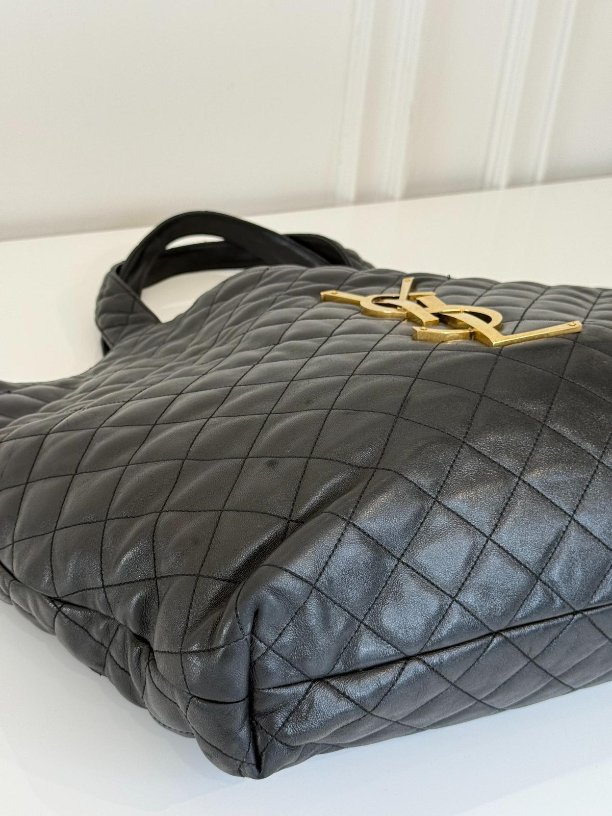 Saint Laurent Icare Maxi Quilted Tote Bag Black