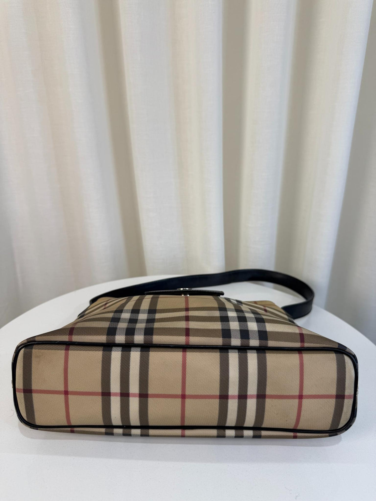 Burberry Beige/Black House Check PVC Shoulder Bag