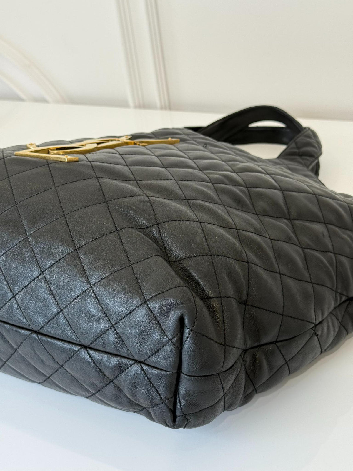 Saint Laurent Icare Maxi Quilted Tote Bag Black