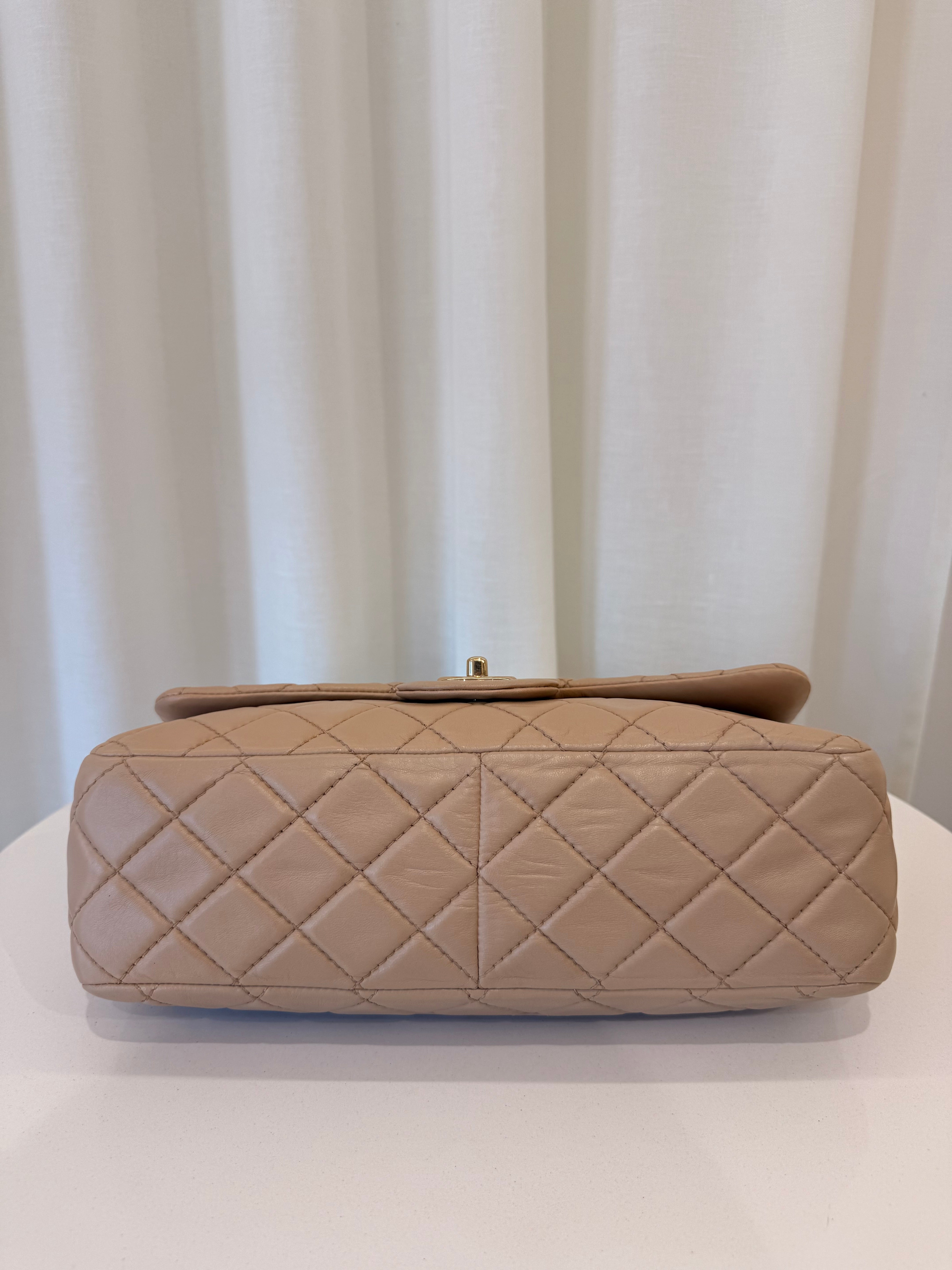 Chanel Jumbo Classic Single Flap Beige Nappa Lambskin Leather