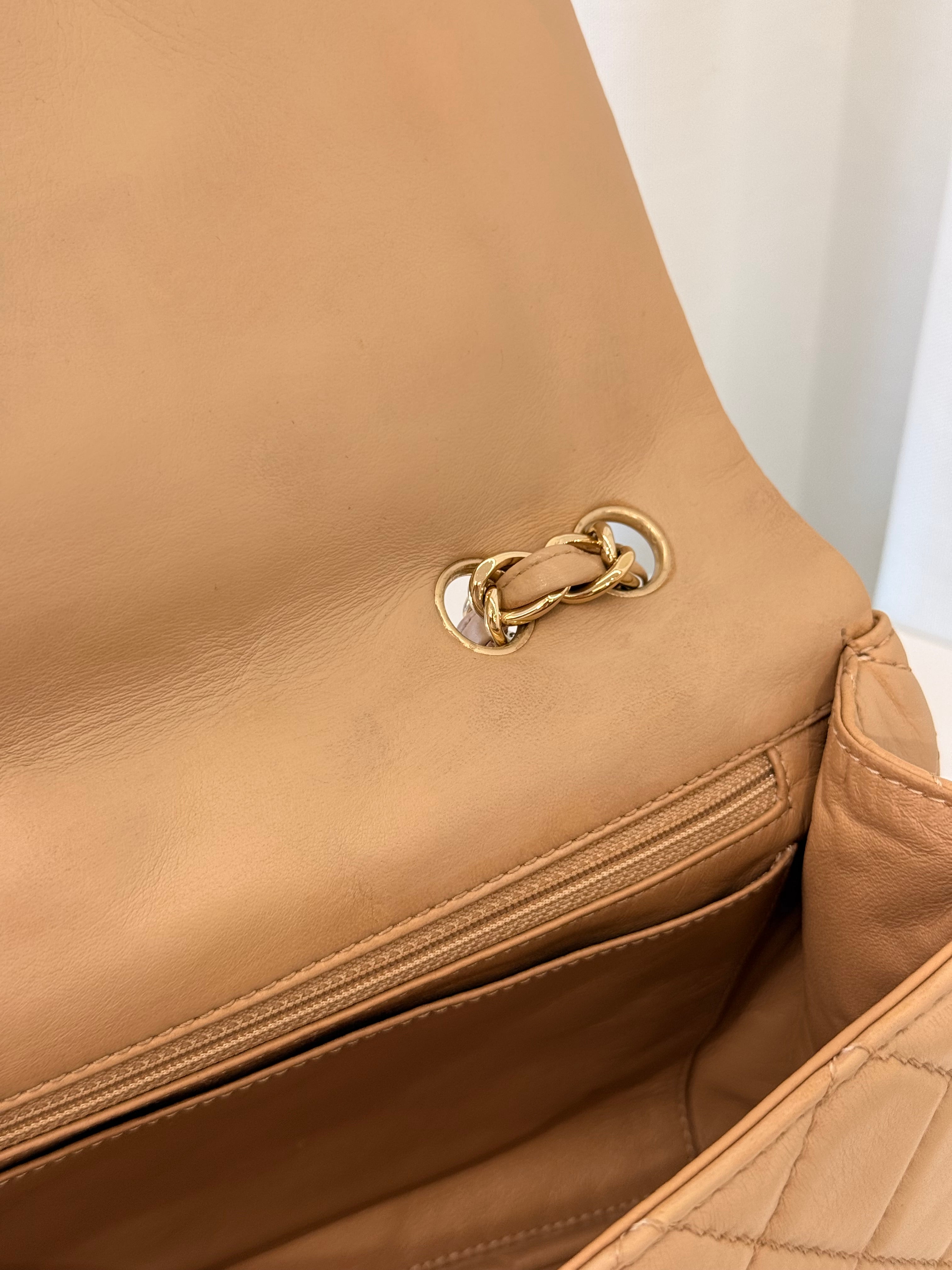 Chanel Jumbo Classic Single Flap Beige Nappa Lambskin Leather