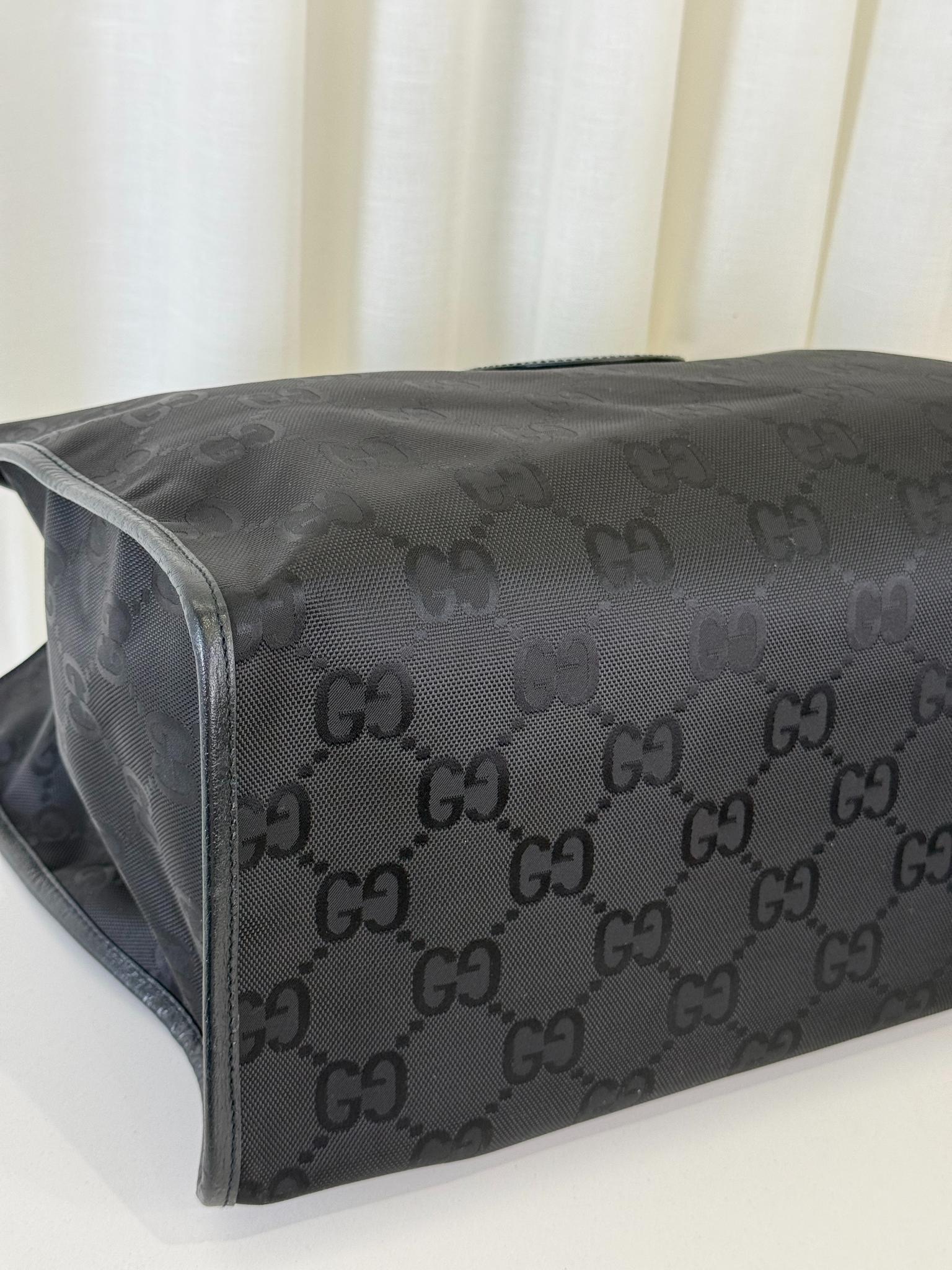 Gucci Econyl Nylon Monogram Large Off The Grid Tote Bag Black