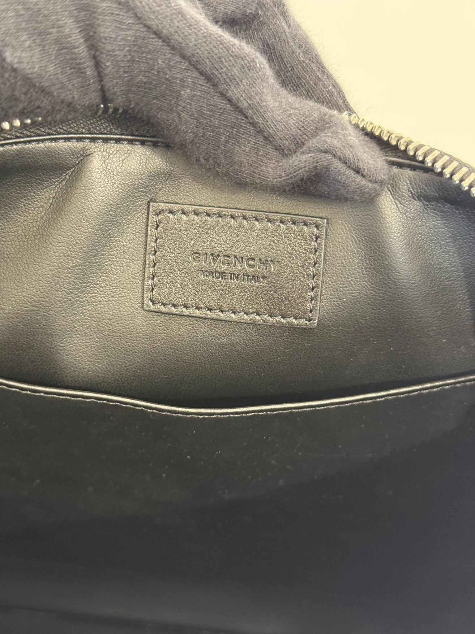 Givenchy Black Leather Studded Zip Pouch