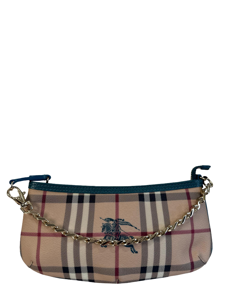 Burberry Anabel Pochette Beige/Blue Haymarket Check Coated Canvas