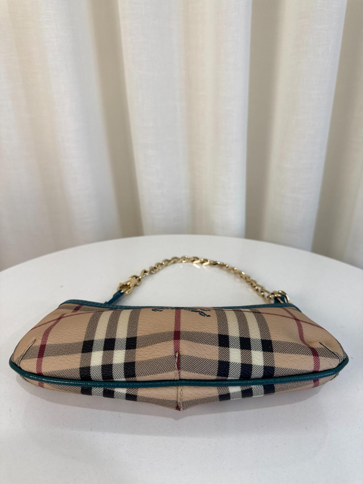 Burberry Anabel Pochette Beige/Blue Haymarket Check Coated Canvas