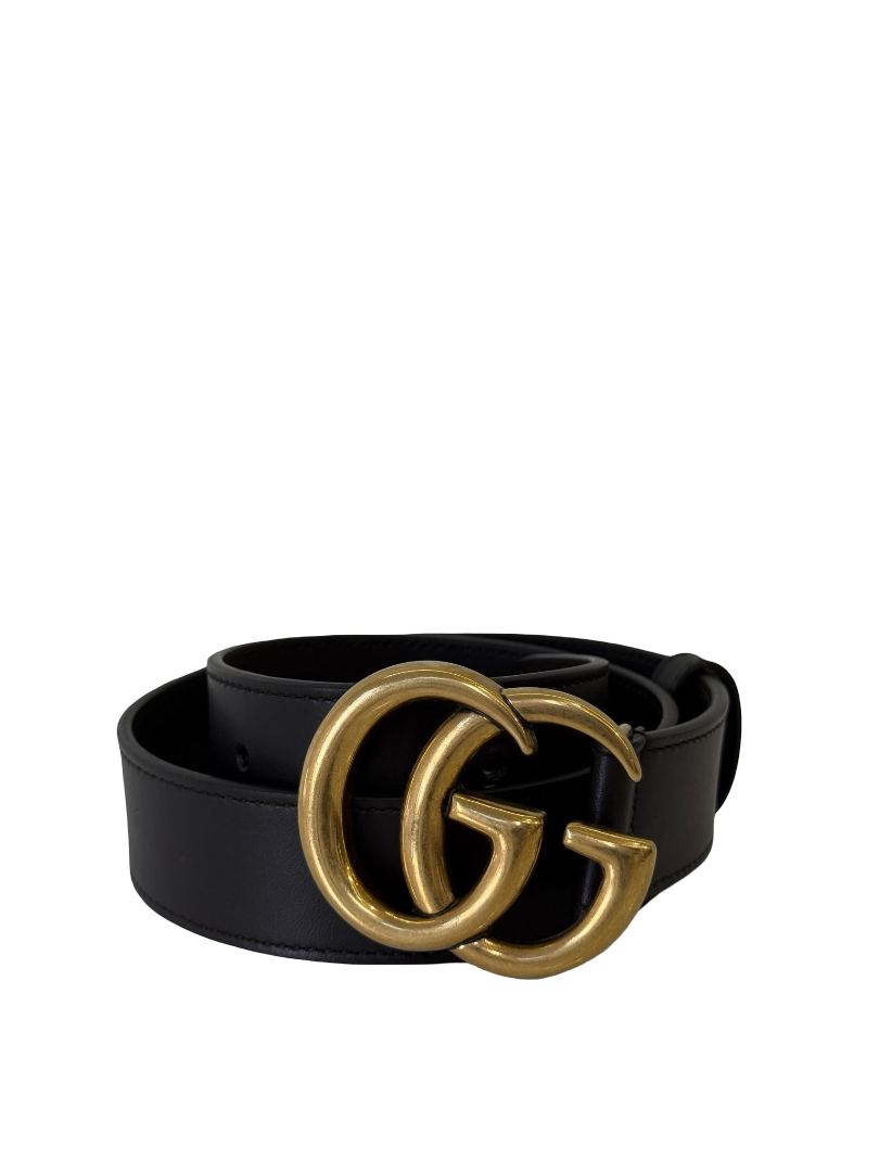 Gucci GG Marmont Black Leather Belt