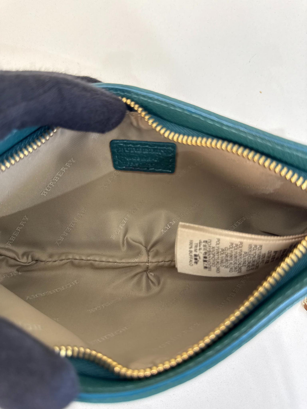 Burberry Anabel Pochette Beige/Blue Haymarket Check Coated Canvas