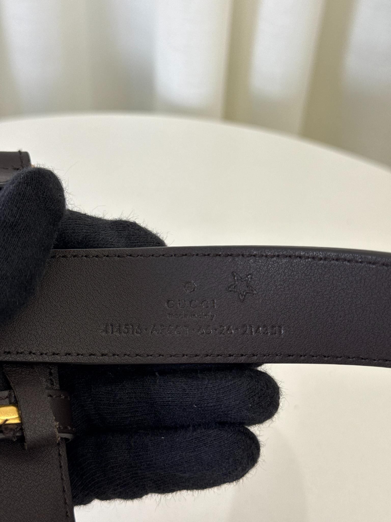 Gucci GG Marmont Black Leather Belt
