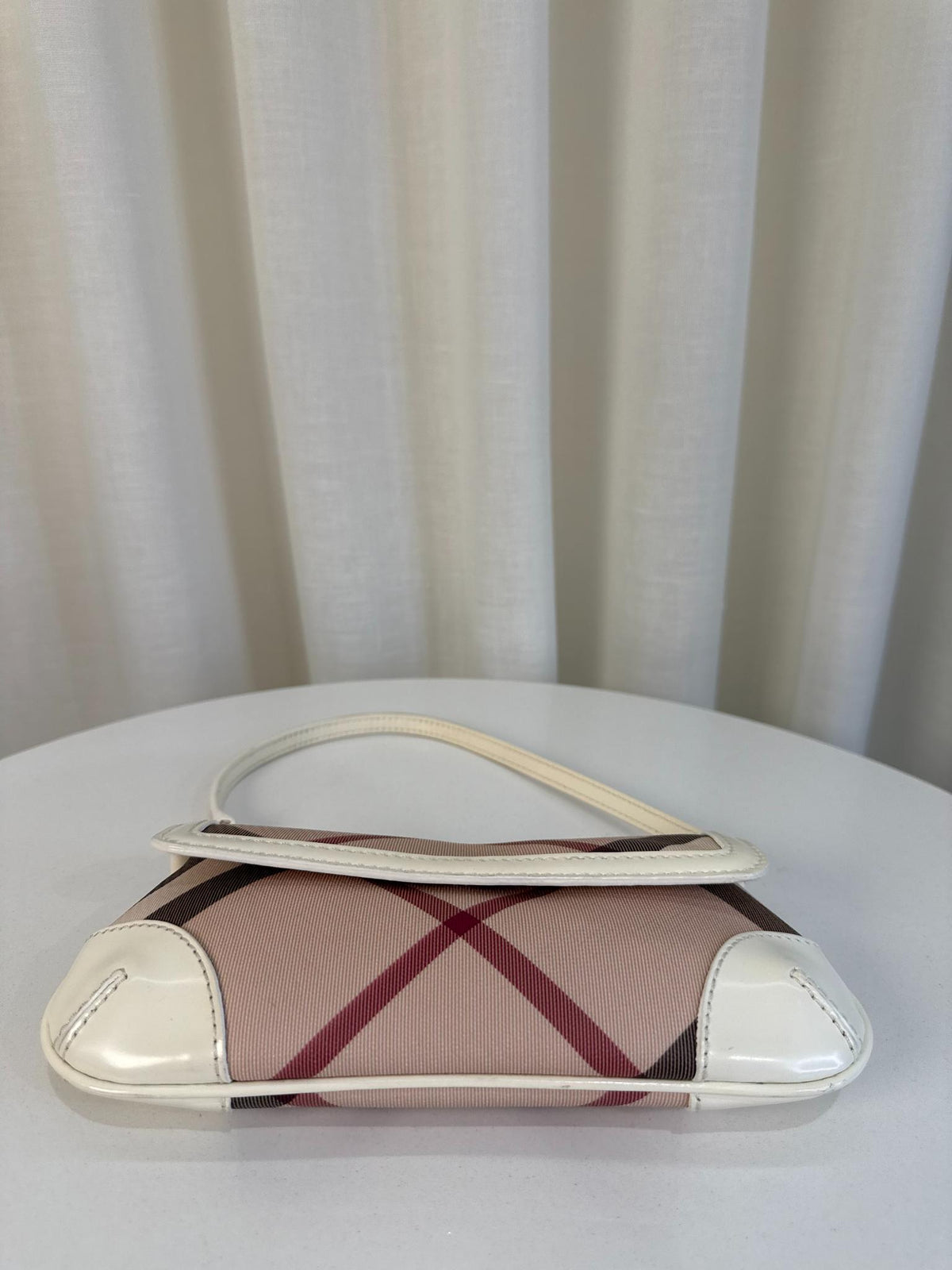 Burberry Beige/White Nova Check Canvas and Leather Mini Pochette