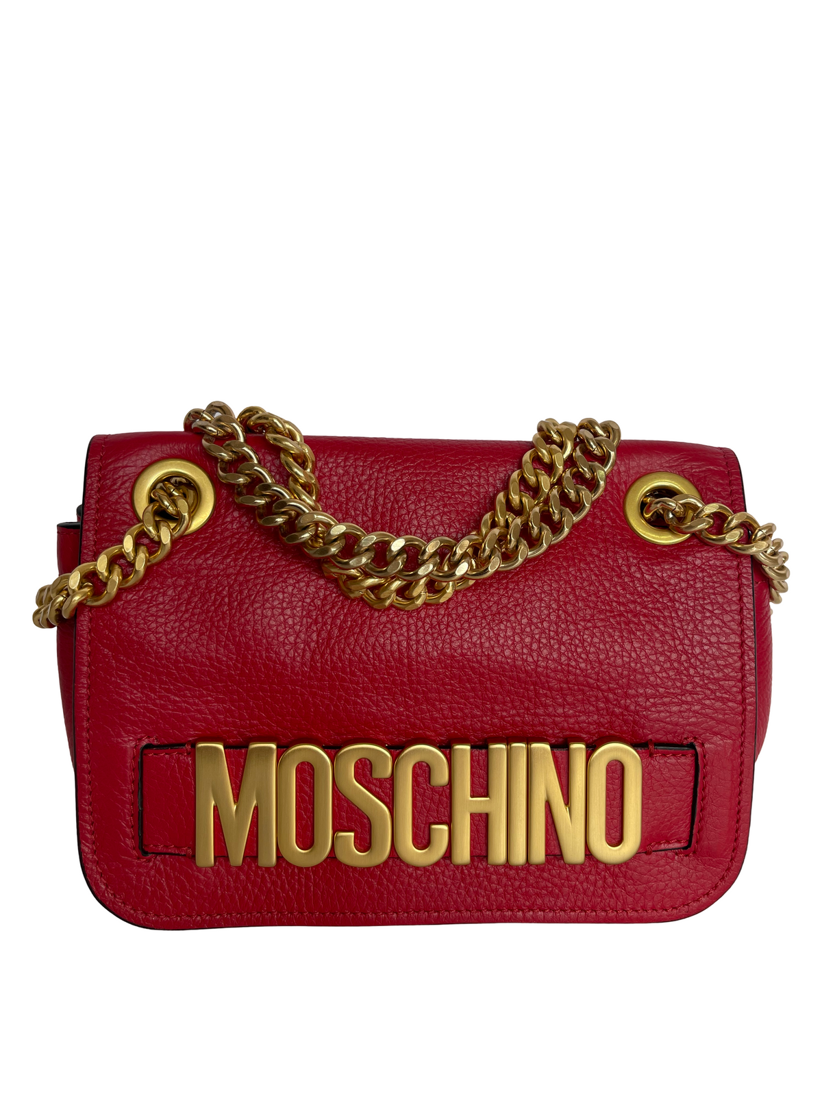 Moschino Fire Red Gold Crossbody Bag