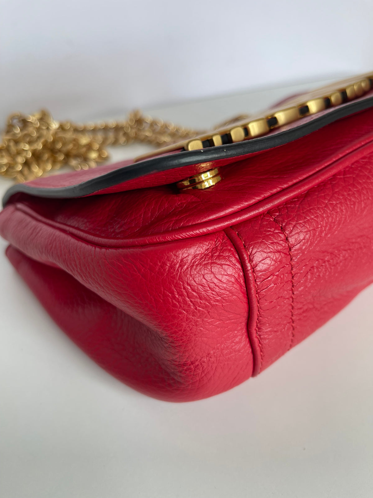 Moschino Fire Red Gold Crossbody Bag
