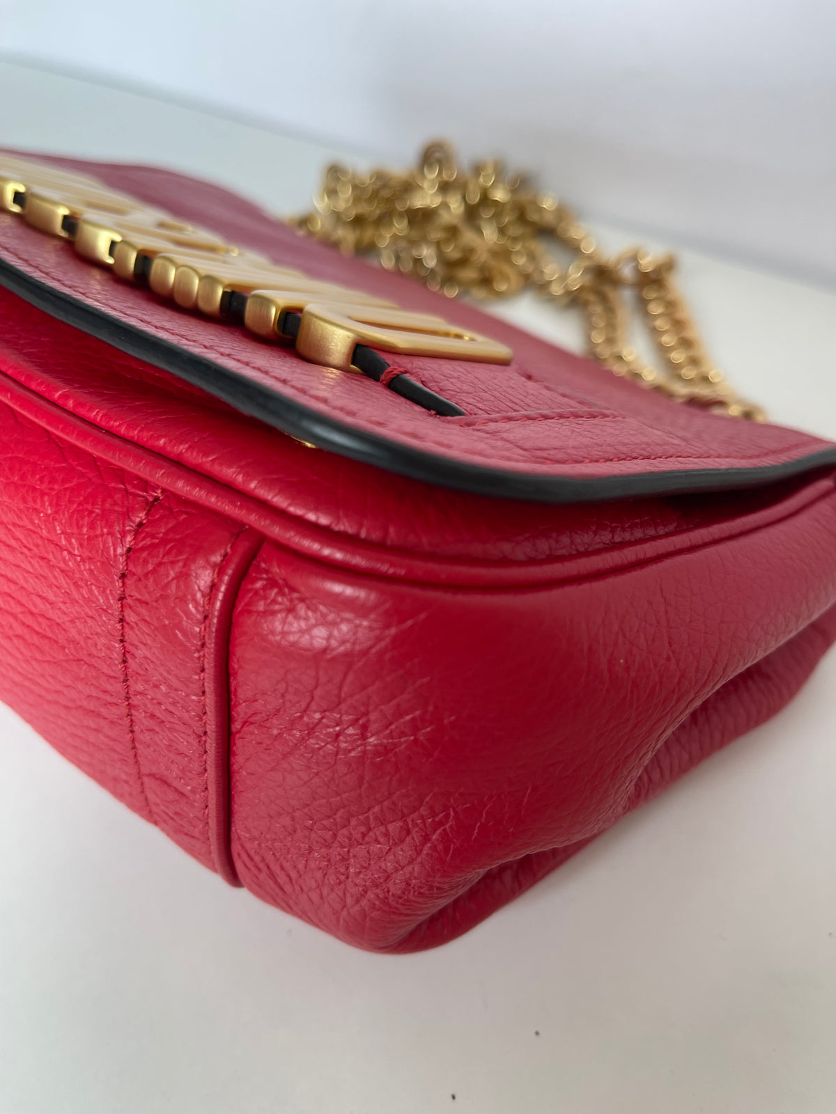 Moschino Fire Red Gold Crossbody Bag